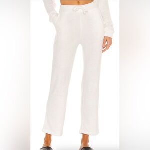 Revolve Mina Lisa Feather Terry White Women's Sweatpants With Pockets Drawstring